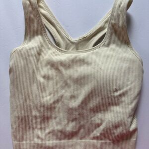 CALIA by Carrie Underwood Cream Ribbed Top